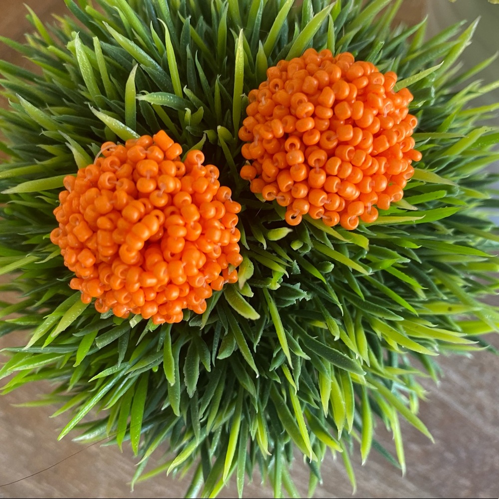 Beaded orange 🍊 earring studs